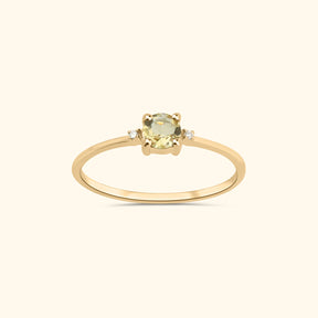 Ciara ring van 9 karaat goud met citrien en twee diamantjes